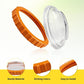 Orange snap ring with clear sand filter cover, side view