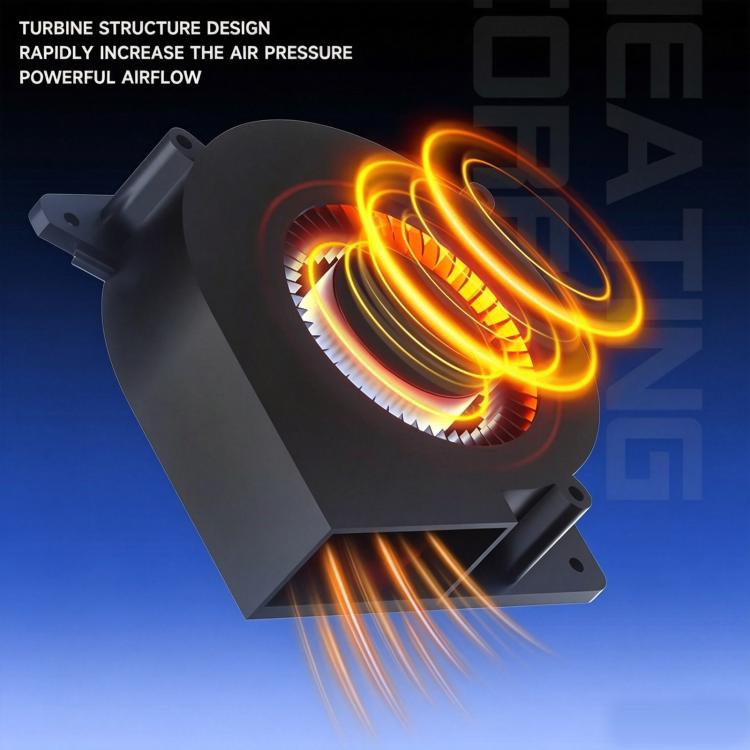 Hot air gun turbo airflow design graphic with glowing heating ring