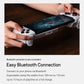 White phone gamepad holding a smartphone with clamp and front controller controls