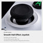 White controller with textured grip and black Hall-effect joystick cap