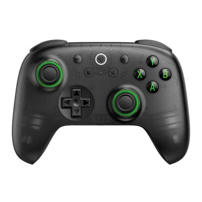 8BitDo Orion Youth wireless controller front with green joystick rings and ABXY buttons