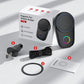 Magnetic wireless car charger mount kit, black fan-cooled base with RGB ring