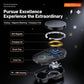 Exploded view of a black wireless car charging mount with cooling fan and charging coil