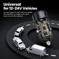 Compact black car USB-A/USB-C dual-port charger for 12–24V vehicles