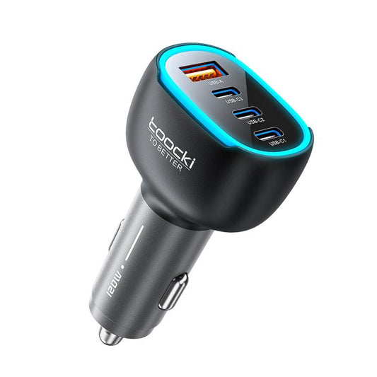 Toocki 120W 4-Port Zinc Alloy Car Charger 1x USB-A, 3x USB-C with Ambient Light, TQ-CC47B