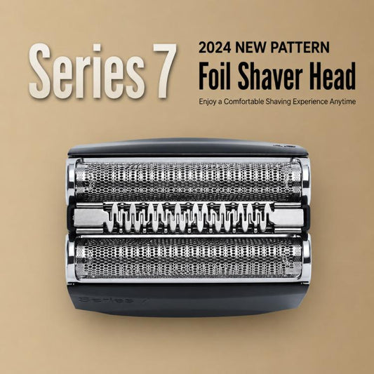 Braun Series 7 foil shaver head, silver dual foils with center trimmer blade