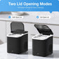 Portable bullet ice maker with half-open and full-open lids, black countertop units