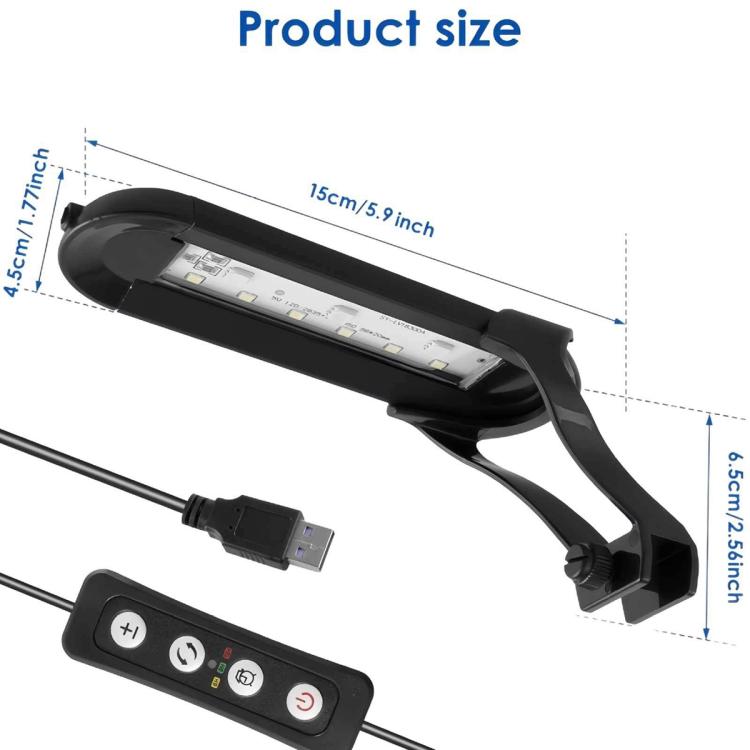 HS-Q30 110V/220V 12W 36 LEDs Clip-on Aquarium Light with Timer and Dimming Function, US Plug, EU Plug, UK Plug, AU Plug