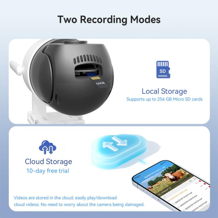SriHome SH056 3MP Outdoor AI Auto-Tracking Wireless WiFi Security Camera, EU Plug, US Plug, UK Plug, AU Plug