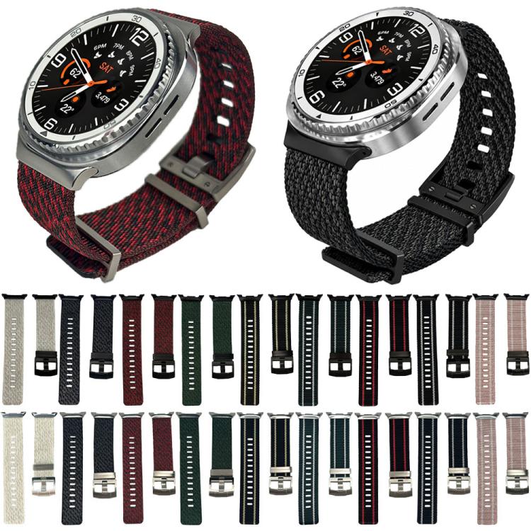 Woven Nylon Canvas Watch Band, For Galaxy Watch Ultra2 2026 / 2025 / 1 2024, For Galaxy Watch9 / 8 / 8 Classic