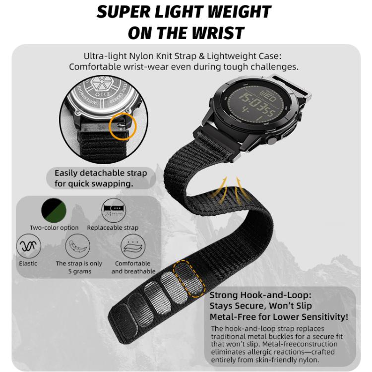 NORTH EDGE LiteCore Men Outdoor Waterproof Compass Pedometer Smart Sports Watch