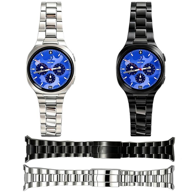 Three-Link Oyster Folding Clasp Stainless Steel Watch Band, For Galaxy Watch Ultra2 2026 / 2025 / 1 2024, For Galaxy Watch9 / 8 / 8 Classic