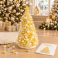 Gold beaded tree craft kit with star topper, pearl beads, and instruction booklet