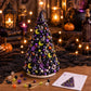 Halloween beaded tree craft kit with witch hat topper, moon charms, and instruction booklet