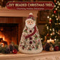 Red and white beaded Santa Claus Christmas tree craft decoration with pearl beads