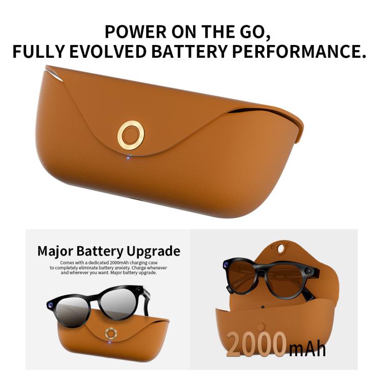 CY05MAX 8MP AI Smart Camera Glasses with Photochromic Lenses & Charging Case, CY05MAX