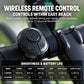 Handlebar wireless remote controller with buttons beside the bike light