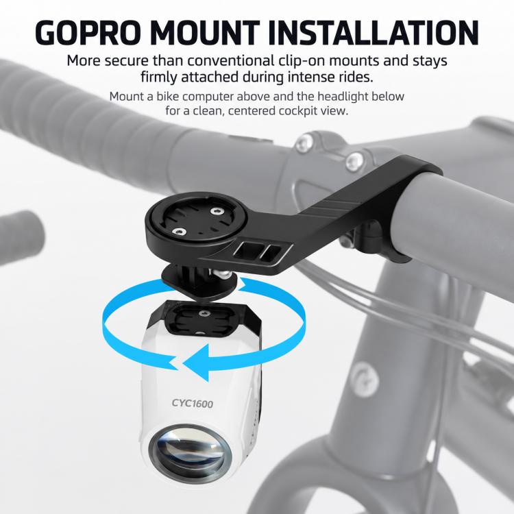 Bike light installation with handlebar bracket and mounting dock for the light