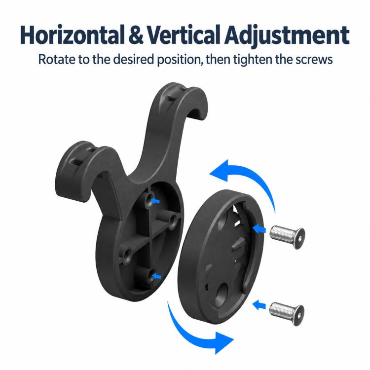 Radar tail light mount showing horizontal and vertical adjustment screws