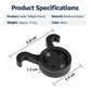 Black radar tail light mount dimensions diagram with circular base and U-shaped clips