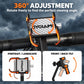 Bicycle phone mount with 360° adjustment and tilt supports in black and orange