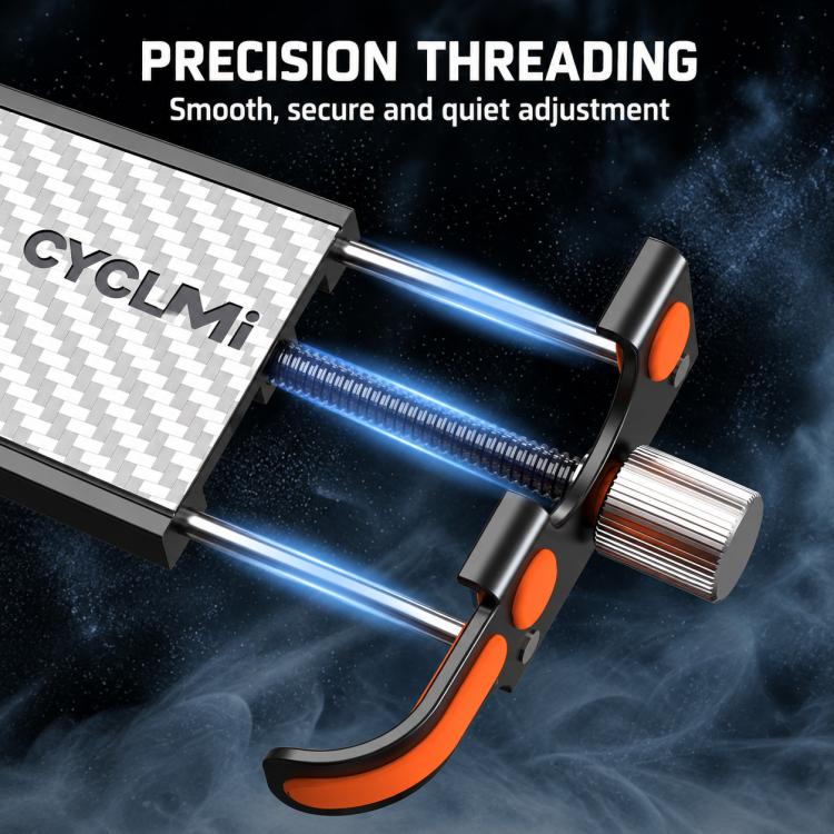 Bicycle phone mount with threaded adjustment knob and orange release accents