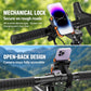 Bicycle phone mount on handlebar with open-back design for charging and access