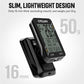 Cycling GPS bicycle computer with slim black mount and side-view black display