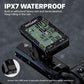 Cycling GPS bicycle computer in black weather-resistant case on handlebar mount