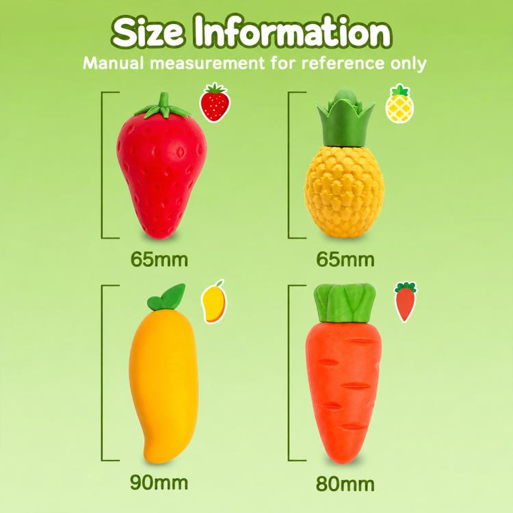 10 PCS/Pack Cute Creative Cartoon Fruit-Shaped Jumbo Eraser