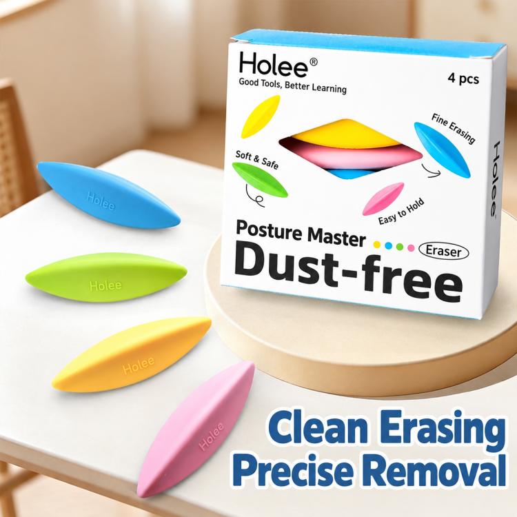 Holee 4 PCS/Box Dust-Free Eraser, Creative Rhombus Eraser