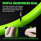 Bright green TPU inner tube with metal valve stem and reinforced seal detail