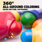 Colorful pocket crayon figures in a row, round shapes for all-around coloring