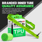 Green TPU bicycle inner tube with retail box and marked Presta valve end