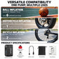 Electric bike inflator kit with valve adapters, USB-C cable, and storage bag.