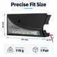 Black LED side light with clear strip lens and mounting bracket, size view
