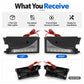 Left and right black LED side lights with clear strip lens and red wire harness