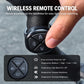 Wireless handlebar remote control with button icons for light modes and brightness
