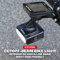 Bike front headlight mounted on handlebar with low-profile black housing