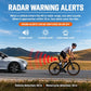 Bike tail light with red LED alert panel and audible warning icon