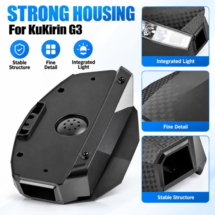 Scooter dashboard display housing with textured casing and integrated front light