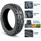 Universal electric scooter tire with deep tread blocks and reinforced rubber texture, black