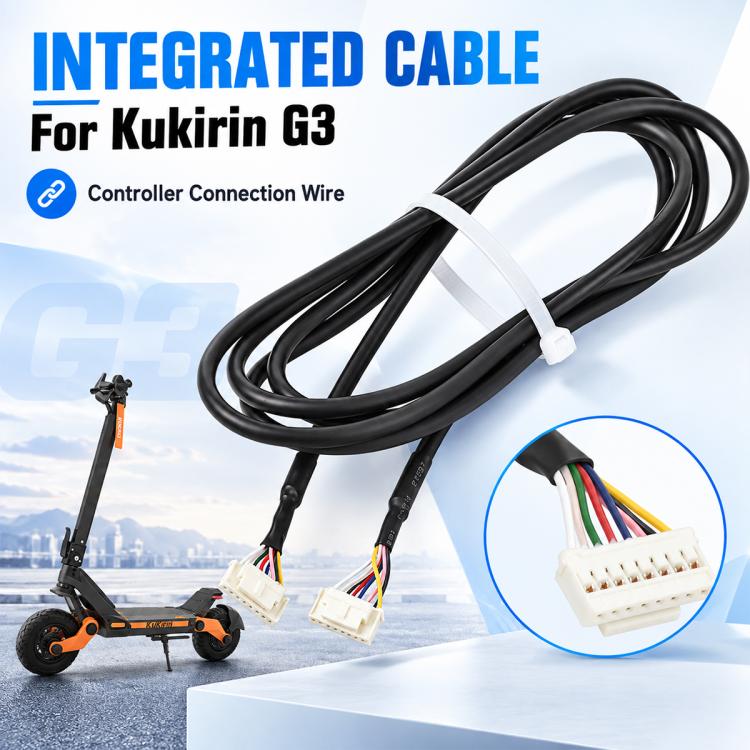 Integrated black controller connection cable with white multi-pin connectors for Kukirin G3