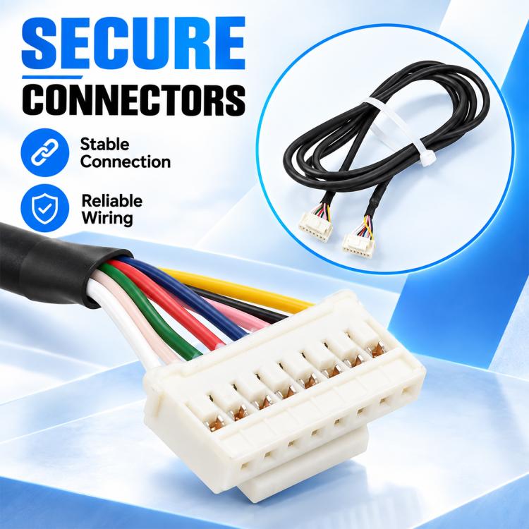Black cable with white multi-pin connector ends for stable controller wiring