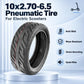 10x2.70-6.5 pneumatic scooter tire, black with red tread lines