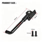 Black scooter fixed foot support with mounting plate, shown with measurement layout