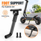 Black scooter fixed foot support with base plate for stable parking, plus two screws