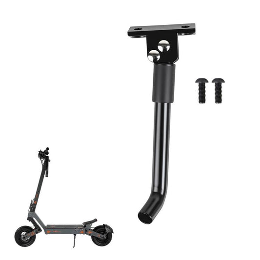 Fixed scooter support leg in black aluminum with mounting plate and two screws