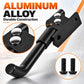 Black aluminum scooter kickstand with mounting plate and pivot buttons.
