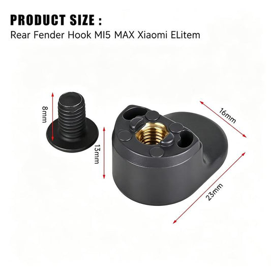 Rear fender hook with gold metal threaded insert and screw post